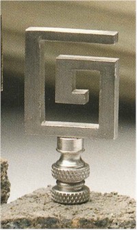 FINIAL B332 BRUSHED NICKEL GREEK KEY FINIAL