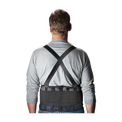 PIP 290-440L NYLON MESH FABRIC, LARGE 40"-44", BLACK, 9" WIDTH BELT, 5 BACK STAYS BACK BRACE
