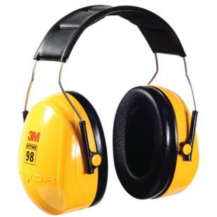 3MST H9A PELTOR EAR MUFFS OPTIME 98 SERIES OVER-THE-HEAD HP YELLOW NRR 25 DB,  