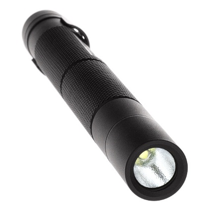 BAYCO MT100 NON-RECHARGEABLE MINI TACTICAL FLASHLIGHT WITH 2 AAA BATTERIES AND REMOVABLE POCKET CLIP