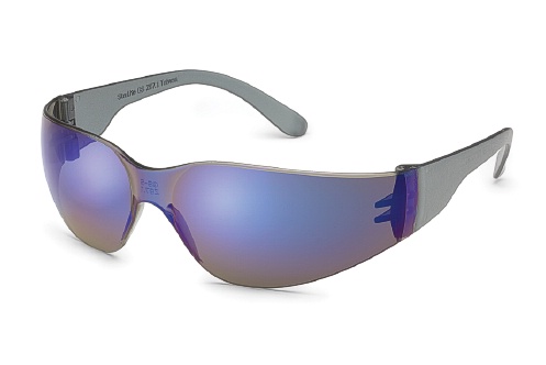 GWAY 469M STARLITE, GRAY TEMPLES, BLUE MIRROR LENS SAFETY GLASSES