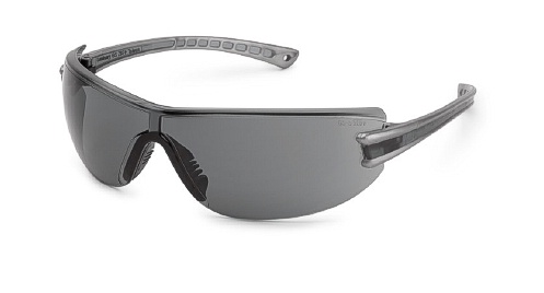 GWAY 19GY83 LUMINARY, SILVER TEMPLES, GRAY INSET, GRAY LENS SAFETY GLASSES