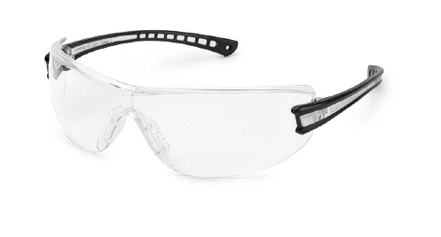 GWAY 19GB80 LUMINARY, BLACK TEMPLES, CLEAR INSET, CLEAR LENS SAFETY GLASSES