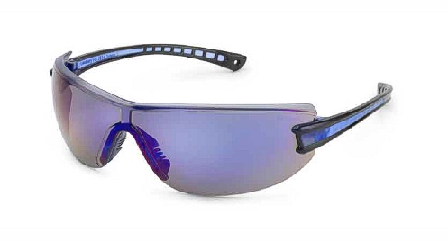 GWAY 19GB9M LUMINARY, BLACK TEMPLES, BLUE INSET, BLUE MIRROR LENS SAFETY GLASSES