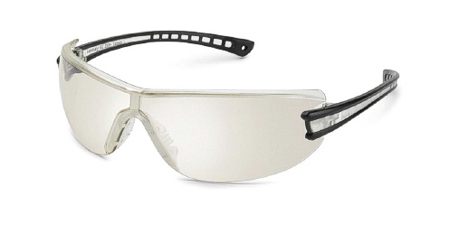 GWAY 19GB0M LUMINARY, BLACK TEMPLES, CLEAR INSET, CLEAR IN/OUT MIRROR LENS SAFETY GLASSES
