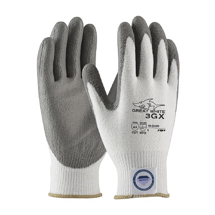 PIP 19-D322-L CUT RESISTANT GLOVES GREAT WHITE DSM DYNEEMA/JYCRA WHITE 13 GA SEAMLESS SHELL GRAY LARGE (OLD# 19-D622-L)
