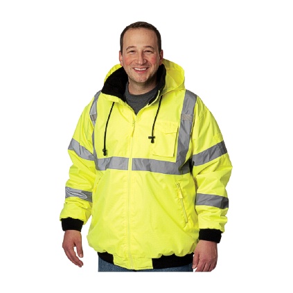 PIP 333-1762-LY/5X CLASS 3 BOMBER JACKET, ZIP-OUT FLEECE LINER, ZIPPER, 2IN. TAPE, LY