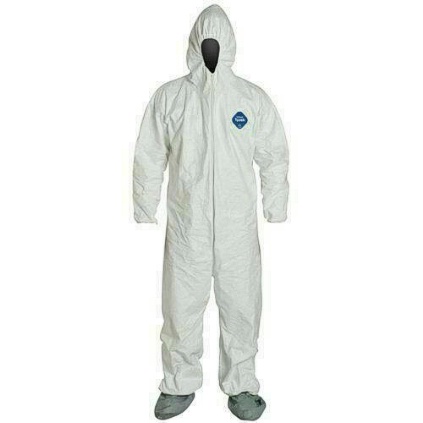 DUPONT TY122S-3XL TYVEK COVERALL ZIP FT HDELASTIC WRIST & ANKLES TY122SWH3X002500 **HEALTH & SAFETY GUIDELINES PROHIBIT RETURNS OR REFUNDS**