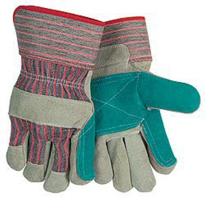 MCR-MEMPHIS-GLOVE 1211J JOINTED DOUBLE LEATHERPALM 2-1/2" RUBB SAFETY  