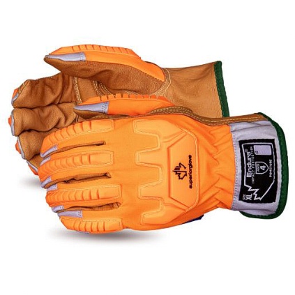 SGLV 378HVKGVBL OILBLOC GOAT PALM, HI-VIZ TPR BACK, BLENDED KEVLAR LINED, ASTM 4, LG SZS:XS-XXL CASE QTY: 48 PR