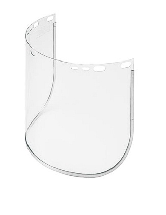 GWAY 651 UNIVERSAL FIT VISOR, 8 X 15-1/2", ALUMINUM BOUND, CLEAR LENS FACE SHIELD