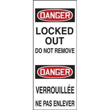 ACCUFORM KDL805 DANGER LOCKED OUT DO NOT REMOVE STICKER (50/ROLL)