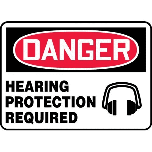 ACCUFORM MPPA023VA 10" X 14" SIGN: HEARING PROTECTION REQUIRED (W/GRAPHIC)