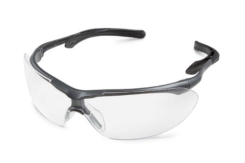 GWAY 35GY79 FLIGHT, GRAY FRAME, BLACK TEMPLE TIPS, CLEAR ANTI-FOG LENS SAFETY GLASSES