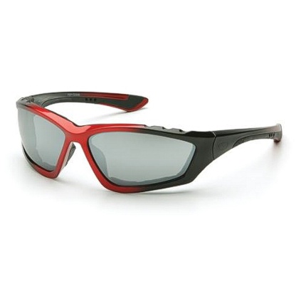 PYRA@@ SBR8770DP ACCURIST BLACK/RED PADDED FRAME/SILVER MIRROR LENS
