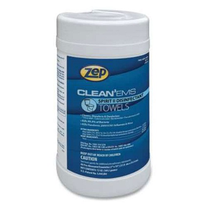 ZEP 019-650801 *CLEANS'EMS DISINFECTANT TOWELS 23oz CANISTER PLEASANT FRAGRANCE 
