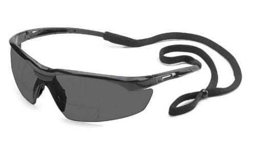 GWAY 28MG25 CONQUEROR MAG, BLACK FRAME, GRAY LENS, 2.5 DIOPTER SAFETY GLASSES
