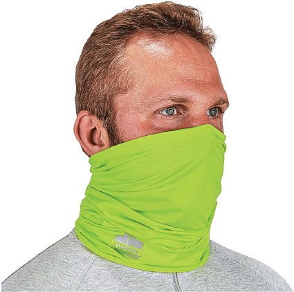 ERGODYNE 42144 S/M HI-VIS GREEN 6489 CHILL-ITS 2-LAYER COOLING MULTI-BAND ADJUSTABLE NOSE CLIP MEETS CDC AND WHO RECOMMENDATIONS  