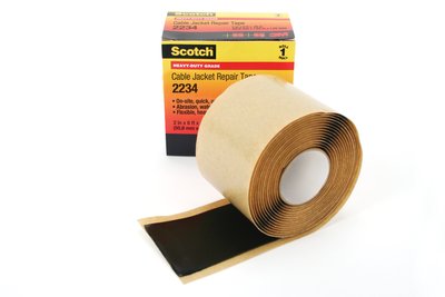 3M 7000006227 2234 CABLE JACKET REPAIR TAPE, 2 IN X 6 FT, BLACK, 1 ROLL/CARTON, 10 ROLLS/CASE