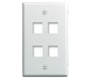 PASS WP3404-WH 1G WALL PLATE 4-PORT WH (M10) KEYSTONE