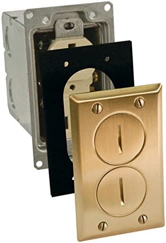 RACO 6500BR-5 18 CUBIC INCH RECTANGULAR FLOOR BOX-BRASS COVER PLATE