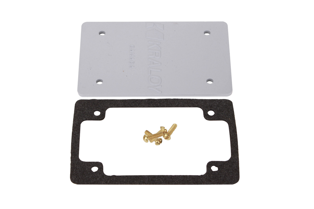 PVC SINGLE GANG COVER PLATE BLANK WITH GASKET 078241