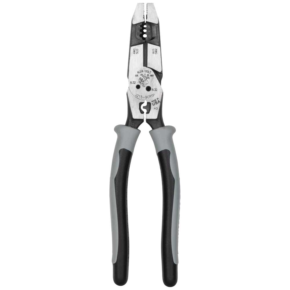 KLEI J2159CRTP HYBRID PLIERS WITH CRIMPER, FISH TAPE PULLER AND WIRE STRIPPER