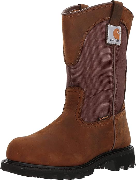 CARH CWP1250-BISON BROWN OIL TAN-9M TRADITIONAL WELT WP 10" STEEL TOE WELLINGTON LEATHER/FABRIC RUBBER STEEL TOE WOMEN'S