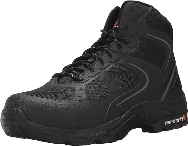 CARH CMH4251-BLKMSHSYN-10.5M BLK LWH MID ST "NO SEW" BLACK NYLON MESH AND PREMIUM SYNTHETIC UPPER CEMENT CONSTRUCTED WITH CARHARTT RUBBER OUTSOLE AND CMEVA MIDSOLE STEEL TOE MENS
