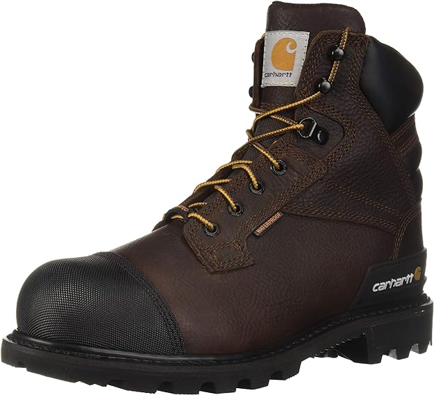 CARH CMR6859-BNPBGROT-9W 6" WORK CSA PBL BRN PEBBLE BROWN OIL TANNED LEATHER GOODYEAR WELT CONSTRUCTION WITH CARHARTT RUBBER OUTSOLE STEEL TOE MENS