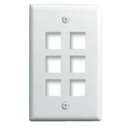 PASS WP3406-WH 1G WALL PLATE 6-PORT WH (M10)