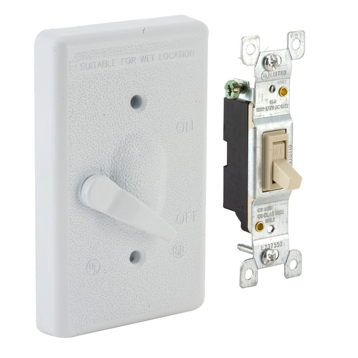 BELL 5121-1 WP COVER 1G VERT LVR SW WHT