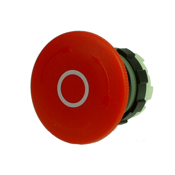 IMO BS3P34RED-O EMERGENCY STOP PUSHBUTTON 40MM RED WITH WHITE O TURN TO RELEASE BLACK BEZEL