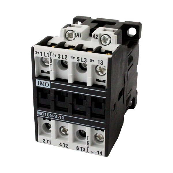 IMO MC10N-S-10110AC IEC Contactor 3 Pole Open 4kW 10A AC3, 1 Normally Open Auxiliary 110V AC Coil Overload