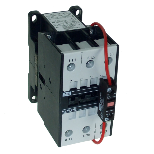 IMO MC50-S-00=24 CONTACTOR 3 POLE OPEN 22KW 50A AC3 24V DC COIL OVERLOAD = MCOR-3-¦