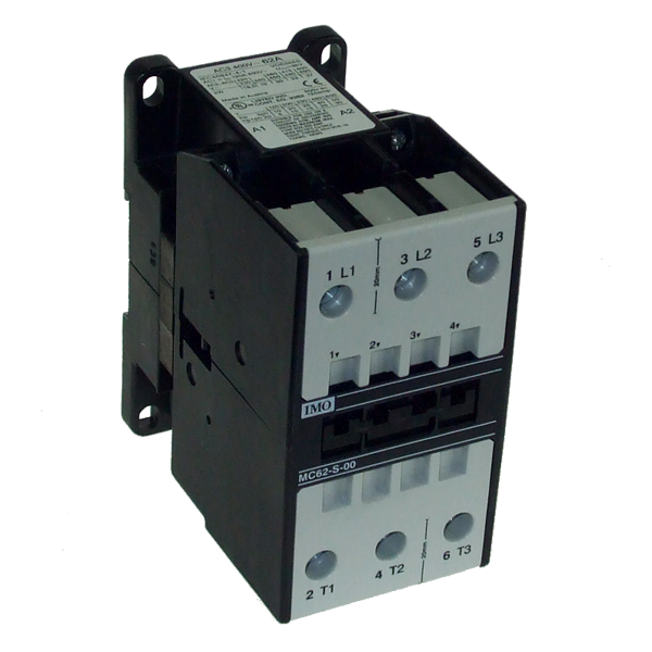 IMO MC62-S-0024 CONTACTOR 3 POLE OPEN 30KW 62A AC3 24V AC COIL OVERLOAD = MCOR-3-¦