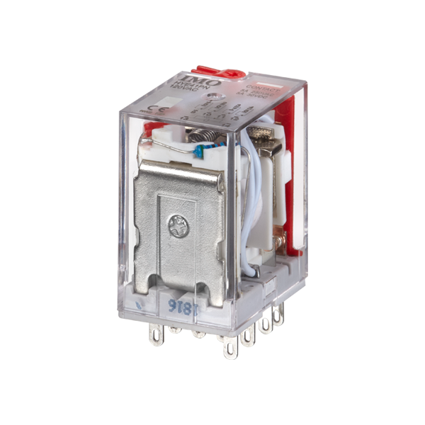 IMO HYE21PN24DC GENERAL PURPOSE POWER RELAY 2PCO 10A 24VDC UP TO 1.1W PLUG-IN LED&MANUAL TEST/LATCH