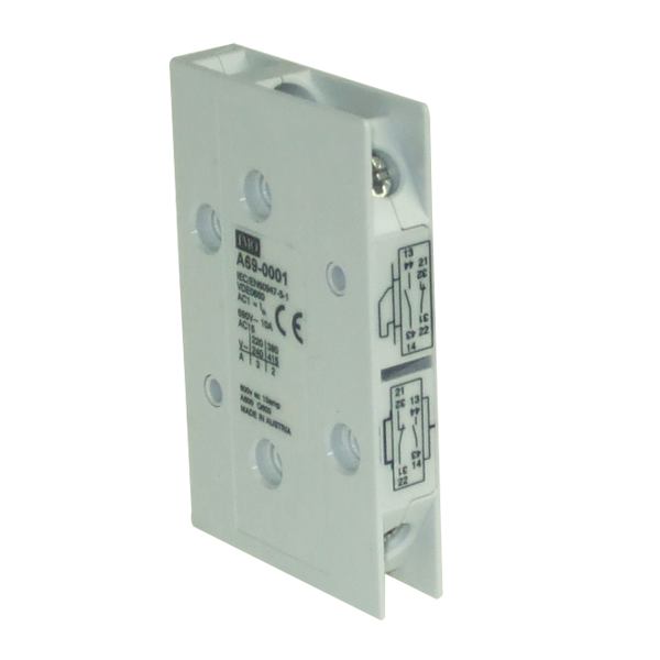 IMO A69-0002 AUXILIARY CONTACT 2 NO FOR BASE AND DIN RAIL MOU 2 NC FOR PANEL AND SINGLE HOLE