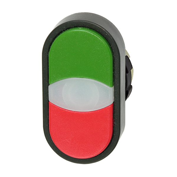 IMO BS3DT-GRE/RED DOUBLE ACTUATION PUSHBUTTON GREEN/RED SPRING RETURN BLACK BEZEL
