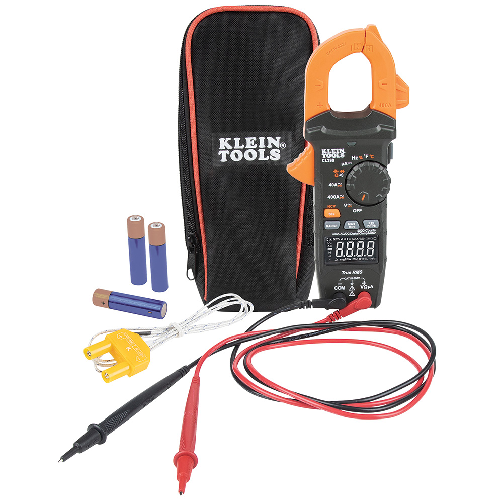 KLEI CL390 AC/DC DIGITAL CLAMP METER, AUTO-RANGING 400 AMP