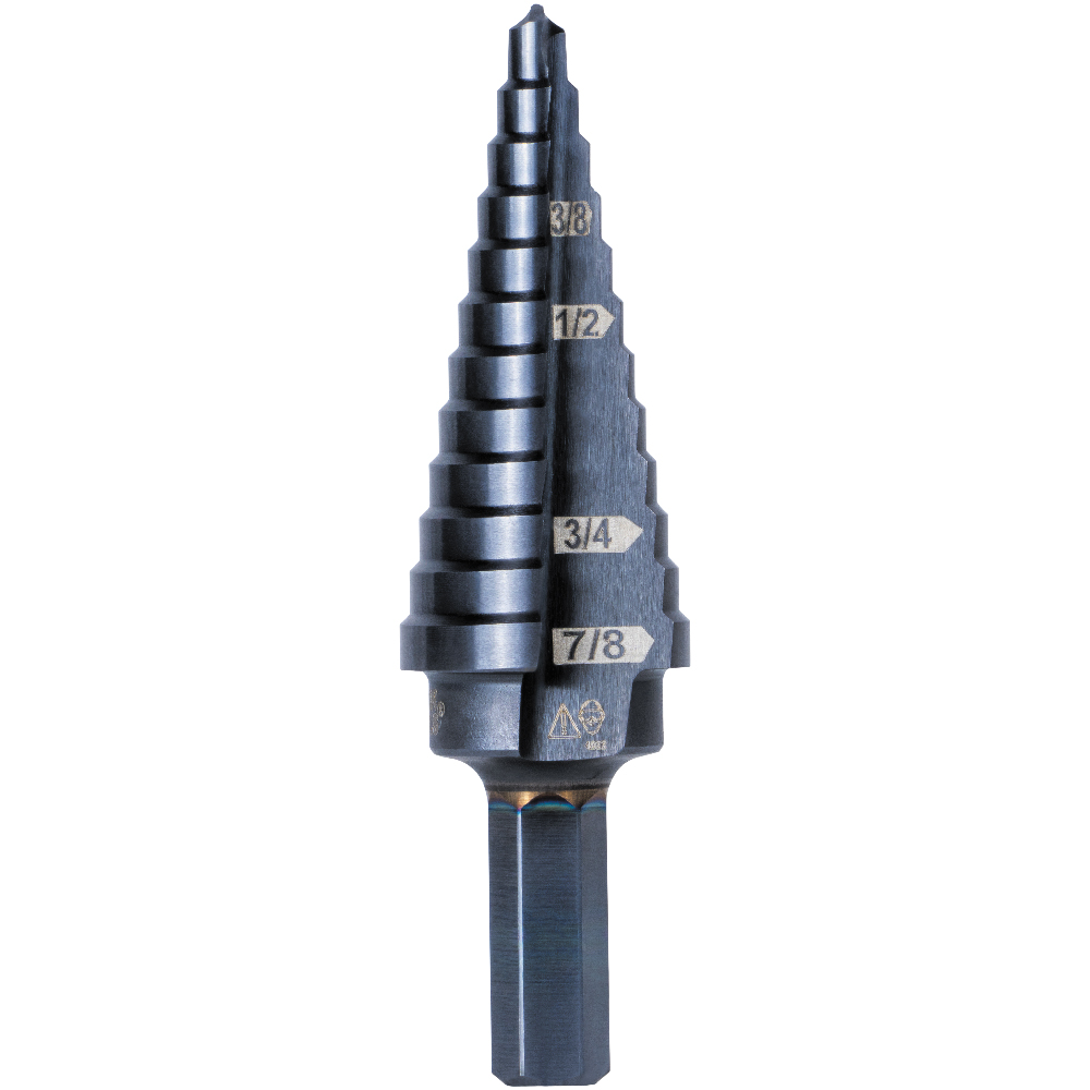 KLEI KTSB14 STEP DRILL BIT #14 DOUBLE-FLUTED, 3/16 TO 7/8-INCH