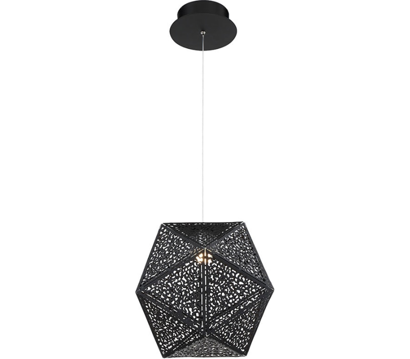 MFOR PD62812BK BLACK RIDDLE 12"  PENDANT 3000K LED 379 LUMENS 17W **RT     *
