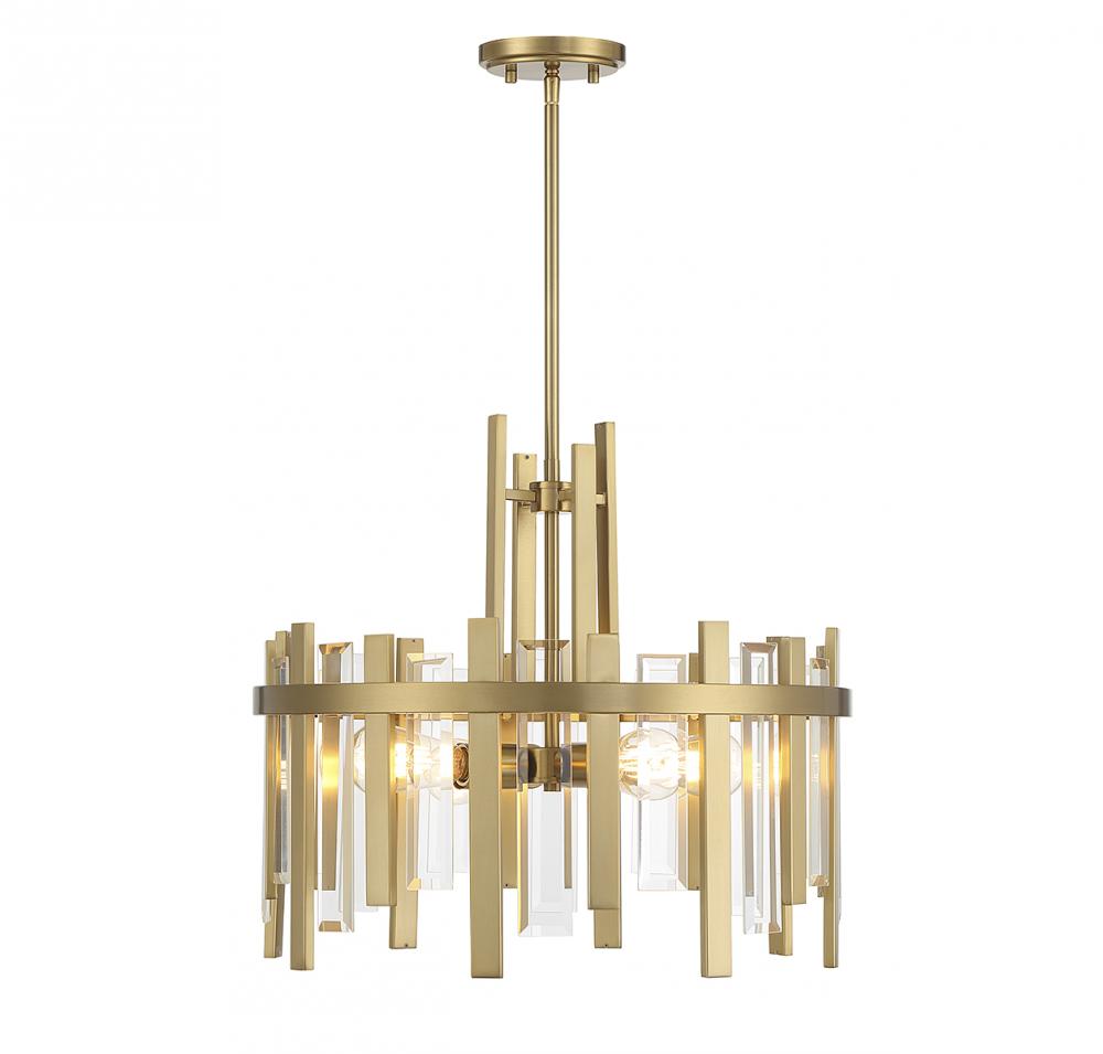 SAVO L730014322 WARM BRASS 4-LIGHT CHANDELIER *