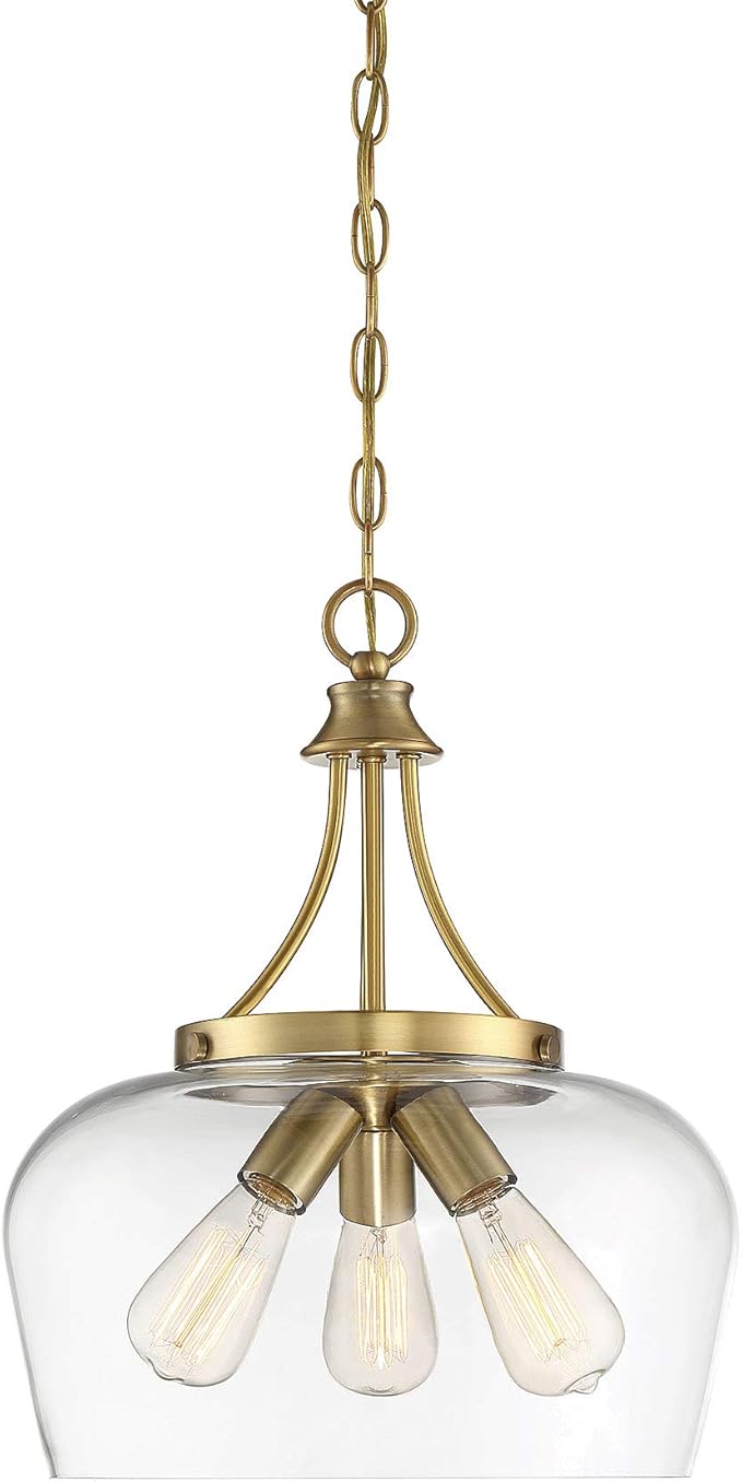 SAVO L737043322 WARM BRASS 3-LIGHT PENDANT *