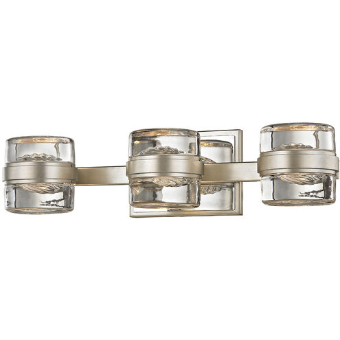TROY B5693-SL SPLASH LED 18.25 INCH SILVER LEAF BATH AND VANITY WALL LIGHT CLEAR PRESSED GLASS