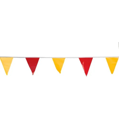 CORTINA 03-407-105 PENNANT FLAG VINYL 105' RED/YELLOW 12" x 18" FLAGS 42 PER STRAND