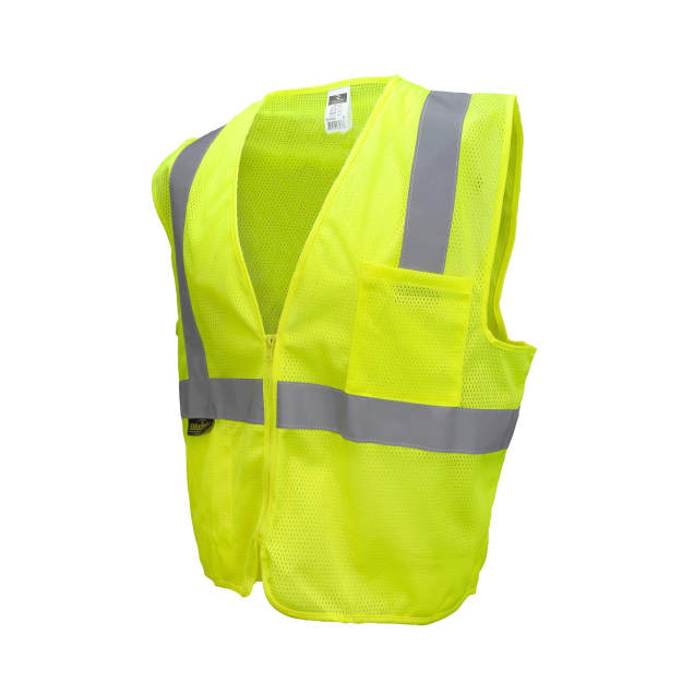 RADI SV2ZGMM MESH SAFETY VEST MEDIUM LIME W/ZIPPER