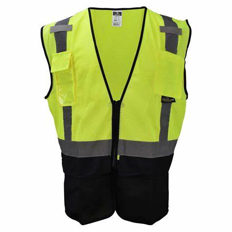 RADI SV7B-2ZGM-S/M CLASS 2 BLACK BOTTOM SURVEYOR SAFETY VEST-YELLOW/LIME SMALL/MEDIUM