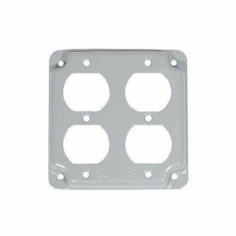 MULB 11411 BOX COVER 2 DUPLEX RECEPTACLE STEEL