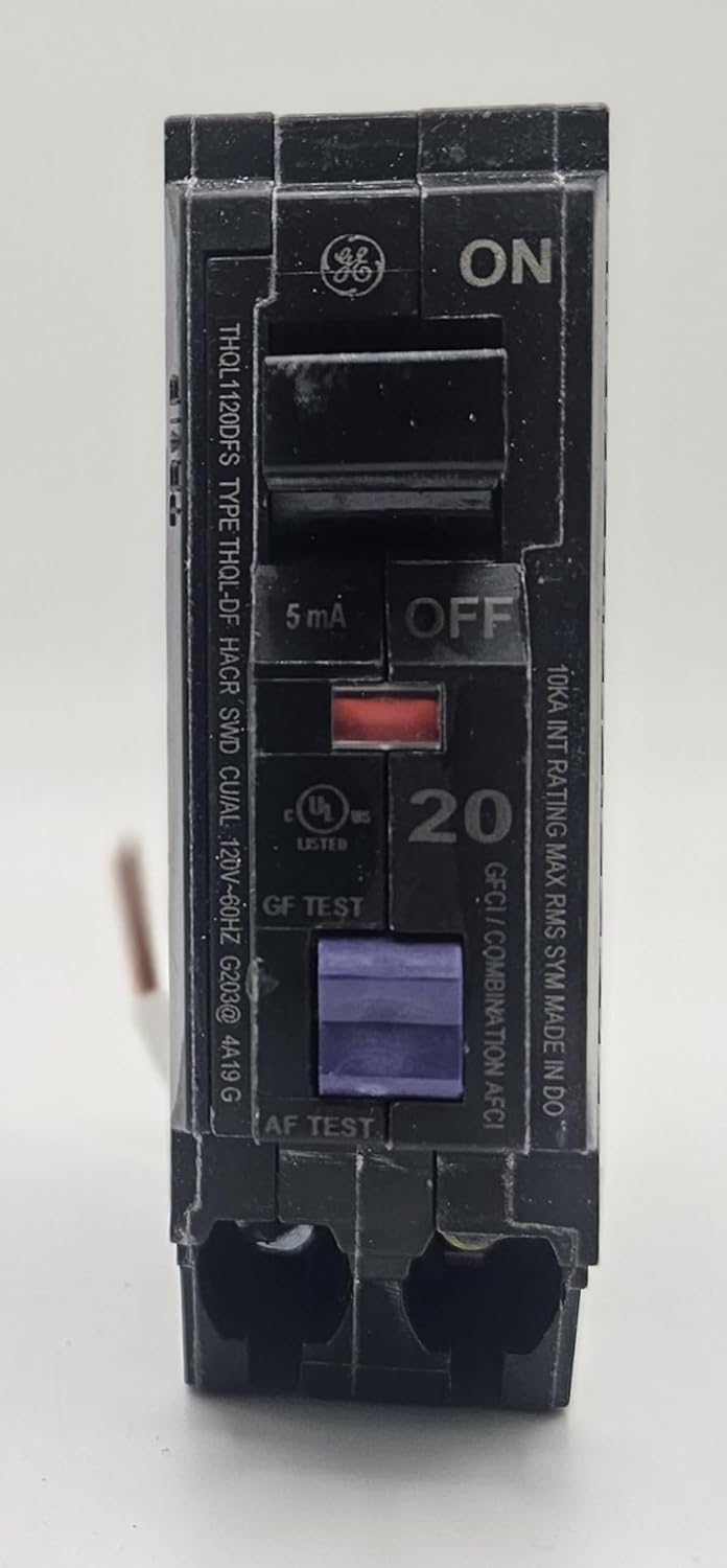 ABB THQL1120DFS 1POLE, 20A, 120V, PLUG-IN, SHORT PIGTAIL LEAD, DUAL FUNCTION GFCI/AFCI, LONG-TIME AND INSTANTANEOUS TRIP FUNCTIONS AND LOAD SIDE LUG TERMINAL, THERMAL MAGNETIC MOLDED CASE CIRCUIT BREAKER